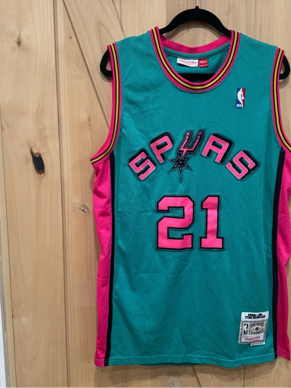Mitchell & Ness Teal and Pink 'Duncan 21' Men’s Jersey
